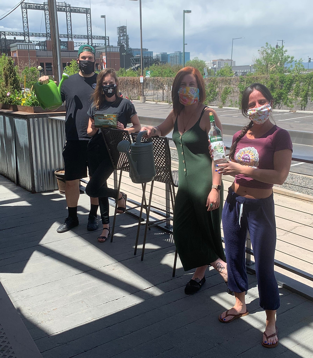 Denver's Best Patio is at Blake Street Tavern, downtown - Our team getting the patio ready!